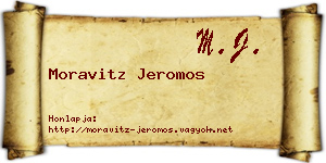 Moravitz Jeromos névjegykártya